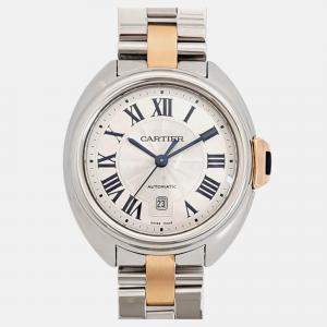 Cartier Pink Stainless Steel Cle de Cartier W2CL0004 Automatic Men's Wristwatch 31 mm