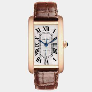 Cartier Tank Americaine XL Rose Gold Automatic Mens Watch W2609856 52 mm x 31 mm