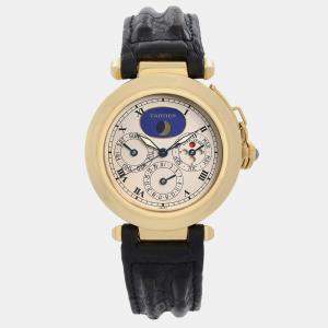 Cartier Pasha 18K  Yellow Gold Moonphase Perpetual Calendar Quartz Watch 38 mm