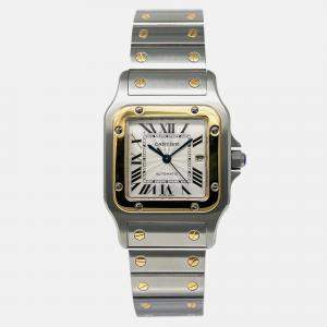 Cartier Santos Galbee W20058C4 Automatic Silver 18K Yellow Gold Stainless Steel Men's Wristwatch 29mm