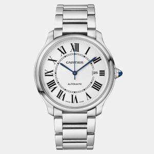Cartier Ronde Must De WSRN0035 Automatic White Stainless Steel Men's Wristwatch 40mm