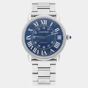 Cartier Ronde Solo WSRN0023 Automatic Blue Stainless Steel Men's Wristwatch 42 mm