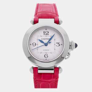 Pre Owned Pre-Owned Cartier Pasha WSPA0012 Automatic Silver Stainless Steel Wristwatch 35 mm