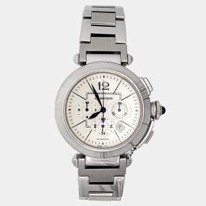 Pre Owned Cartier Pasha W31085M7 Automatic Silver Stainless Steel Men's Wristwatch 42 mm