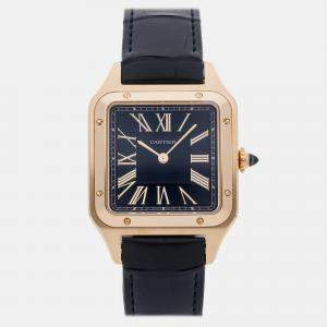 Pre Owned Cartier Santos Dumont WGSA0115 Quartz Blue 18k Yellow Gold Women’s Wristwatch 31 mm