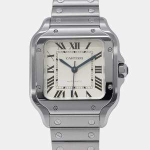 Pre Owned Cartier Santos WSSA0029 Automatic Silver Stainless Steel Men's Wristwatch 35 mm