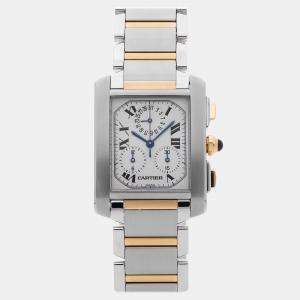 Pre Owned Pre-Owned Cartier Tank Francaise XL Chronoflex W51004Q4  Quartz Men's Watch 28 mm x 37 mm