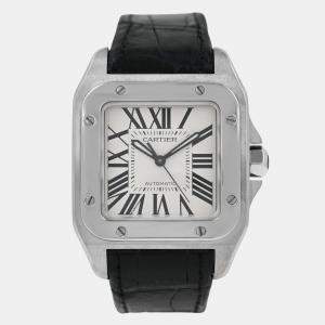 Pre Owned Cartier Santos 100 2878 W20106X8 Automatic Stainless Steel Men's Wristwatch 33 mm