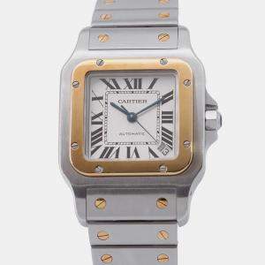 مملوكة مسبقًا Cartier Santos Galbee W20099C4 Automatic White Stainless Steel Men's Wristwatch 32 mm