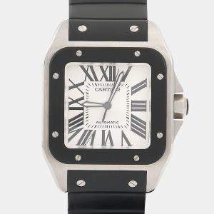 مملوكة مسبقًا ساعة يد رجالية كارتييه سانتوس 100 W20121U2 أوتوماتيكية ستانلس ستيل 37.5 ملم