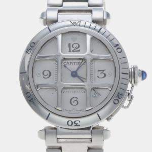 Pre Owned Cartier Pasha Plunger W31040H3 Automatic Color Stainless Steel Men's Wristwatch 38mm