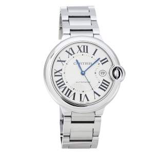مملوكة مسبقًا Cartier Silver Stainless Steel Ballon Bleu 3001 Men's Wristwatch 42 mm