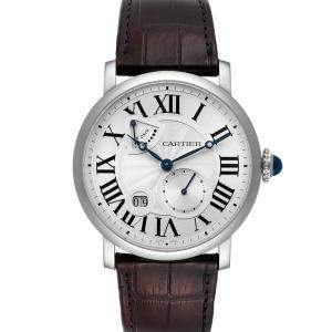 Cartier Silver 18K White Gold Rotonde W1556202 Men's Wristwatch 42 MM