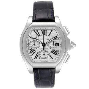 Cartier Slver Stainless Steek Roadster Chronograph W6206019 Men's Wristwatch 50.2 x 49.2MM