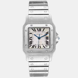 Cartier Silver Stainless Steel Santos W20098D6 Automatic Men's Wristwatch 32 mm