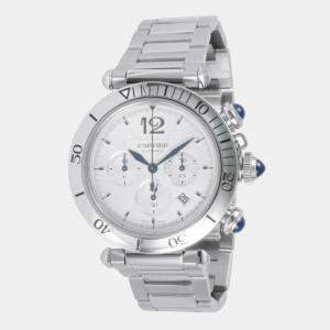 Cartier Silver Stainless Steel Pasha de Cartier WSPA0018 Automatic Men's Wristwatch 41 mm