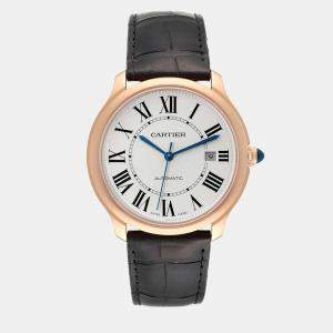 Cartier Ronde Louis Rose Gold Silver Dial Automatic Men's Watch WGRN0011 40 mm