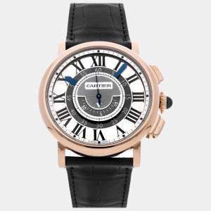 Cartier Silver 18k Rose Gold Rotonde de Cartier W1555951 Automatic Men's Wristwatch 42 mm