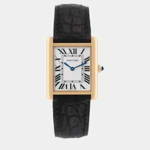 Cartier Tank Solo Large Yellow Gold Steel Men's Watch 27 mm