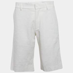 Casablanca White Textured Cotton Shorts XXL