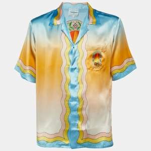 مملوكة مسبقًا Casablanca Tennis Club Multicolor Printed Silk La Danse Shirt M