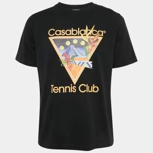 Casablanca Black Printed Cotton Crew Neck Oversized T-Shirt M