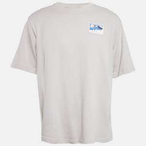 Casablanca Grey Greek Temple Applique Jersey T-Shirt L