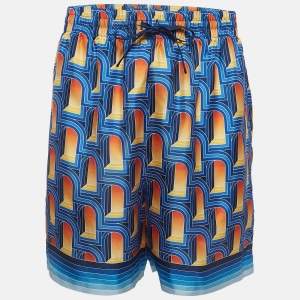 Casablanca Multicolor Printed Silk Shorts L