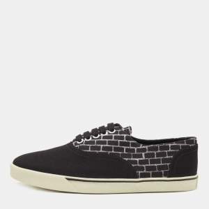 Celine Black Canvas Elliot Low Top Sneaker Size 40