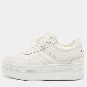 Celine White Leather Platform Sneakers Size 42