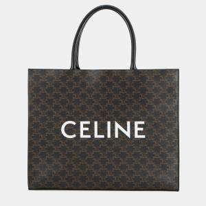 Pre Owned Celine Triomphe Horizontal Cabas Black Pvc Leather