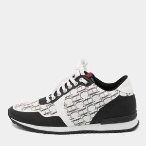 CH Carolina Herrera White/Black Canvas And Leather Low Top Sneakers Size 40