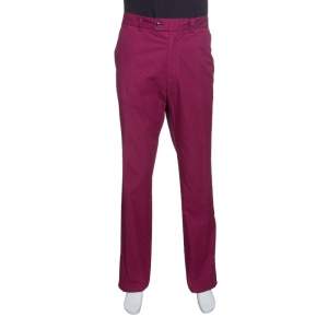 Pre Owned CH Carolina Herrera Purple Cotton Straight Fit Trousers 3XL