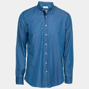 CH Carolina Herrera Blue Cotton Button Down Shirt L