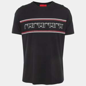 CH Carolina Herrera Black Printed Cotton T-Shirt L