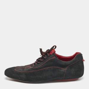 CH Carolina Herrera Black Suede Low Top Sneakers Size 43