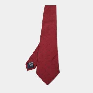 Chanel Red CC Logo Silk Tie 