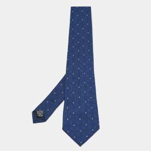 Chanel Blue CC Jacquard Silk Tie