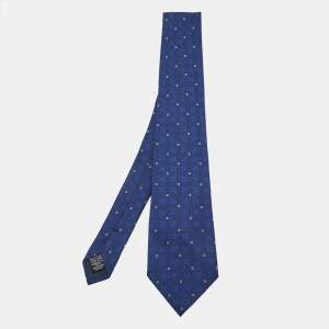 Chanel Blue CC Jacquard Silk Tie