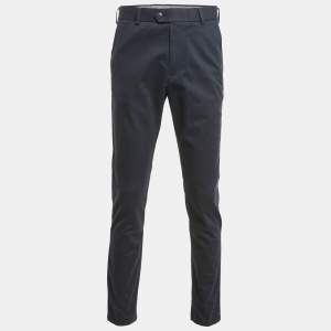 Charles Tyrwhitt Navy Blue Gabardine Cotton Slim Fit Tailored Trousers M