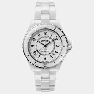 Chanel White Ceramic J12 H5700 Automatic Men's Wristwatch 38 mm
