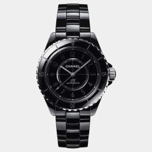 Chanel Black Ceramic J12 H6185 Automatic Men's Wristwatch 38 mm