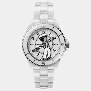 Chanel White Ceramic J12 H7481 Automatic Men's Wristwatch 38 mm