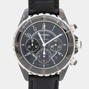 Pre Owned Chanel J12 Automatic Ceramic Stainless Steel Men's Wristwatch 41 mm