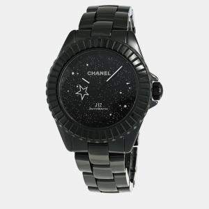 Chanel Black Stainless Steel Ceramic J12 H7989 Automatic Men's Wristwatch 38 mm