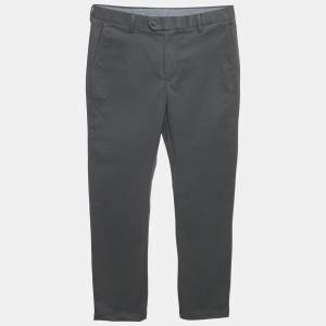 Charles Tyrwhitt Dark Grey Gabardine Cotton Extra Slim Trousers S