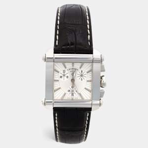 Charriol Silver Stainless Steel Crocodile Leather Actor Ref. CCHCXL Men's Wristwatch 35 mm