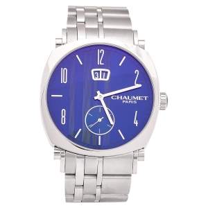 Chaumet Blue Stainless Steel Dandy Big Date W11680-47C Men's Wristwatch 39 mm