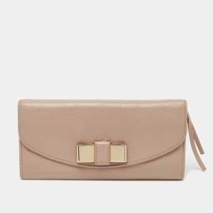 Chloe Beige Leather Lily Continental Wallet