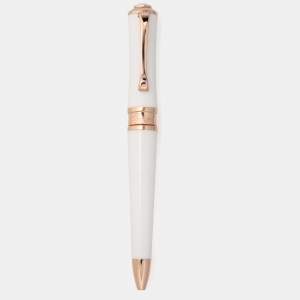 Chopard White Resin Rose Gold Tone Ballpoint Pen